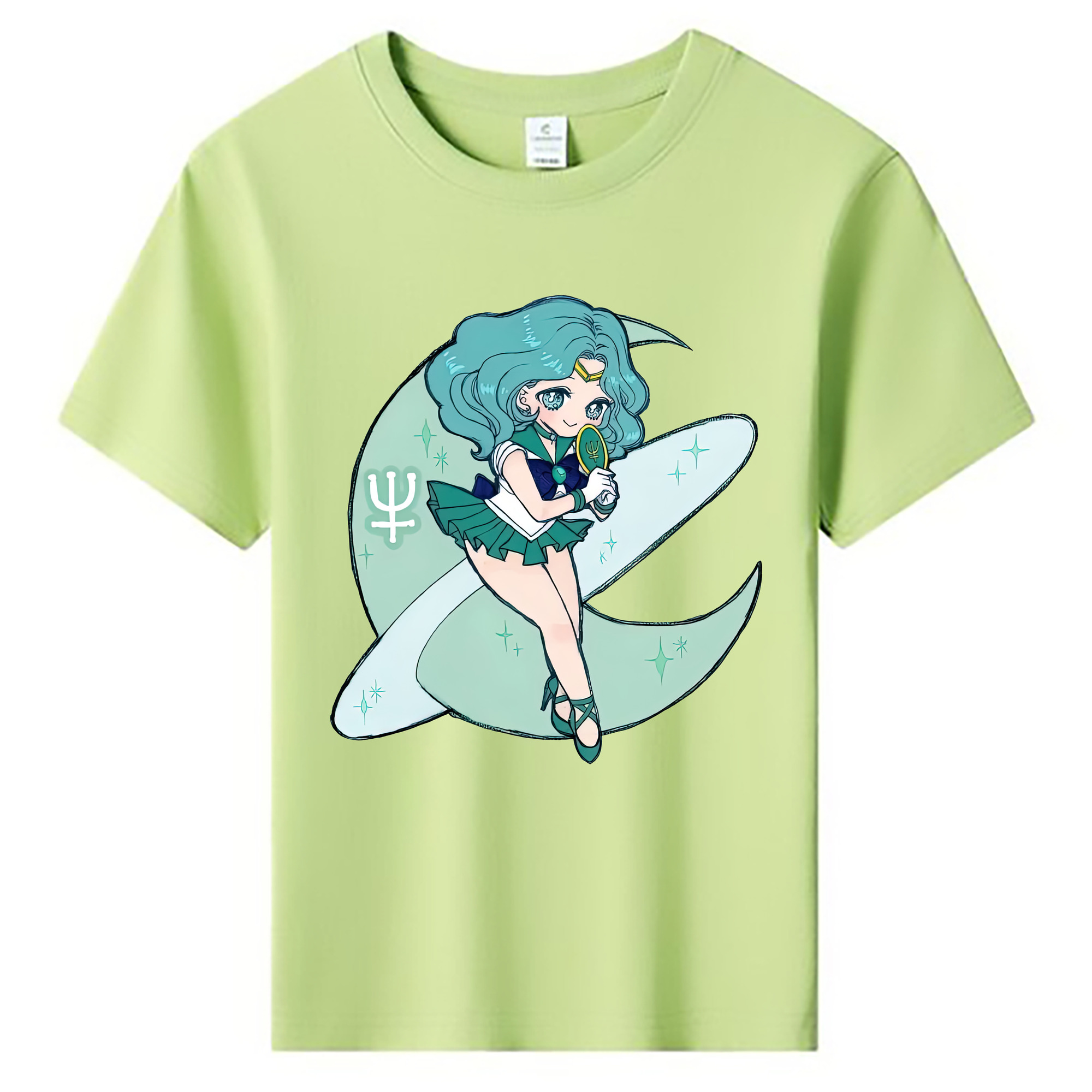（画像用） 美少女戦士セーラームーン 海王 みちる（かいおう みちる） Sailor Moon Kaiou Michiru 綿100％キッズTシャツ（フロントプリント）